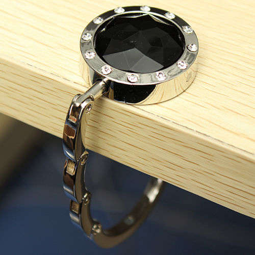 Stunning Black Crystal with Rhinestone Encrusted Hand bag Hook